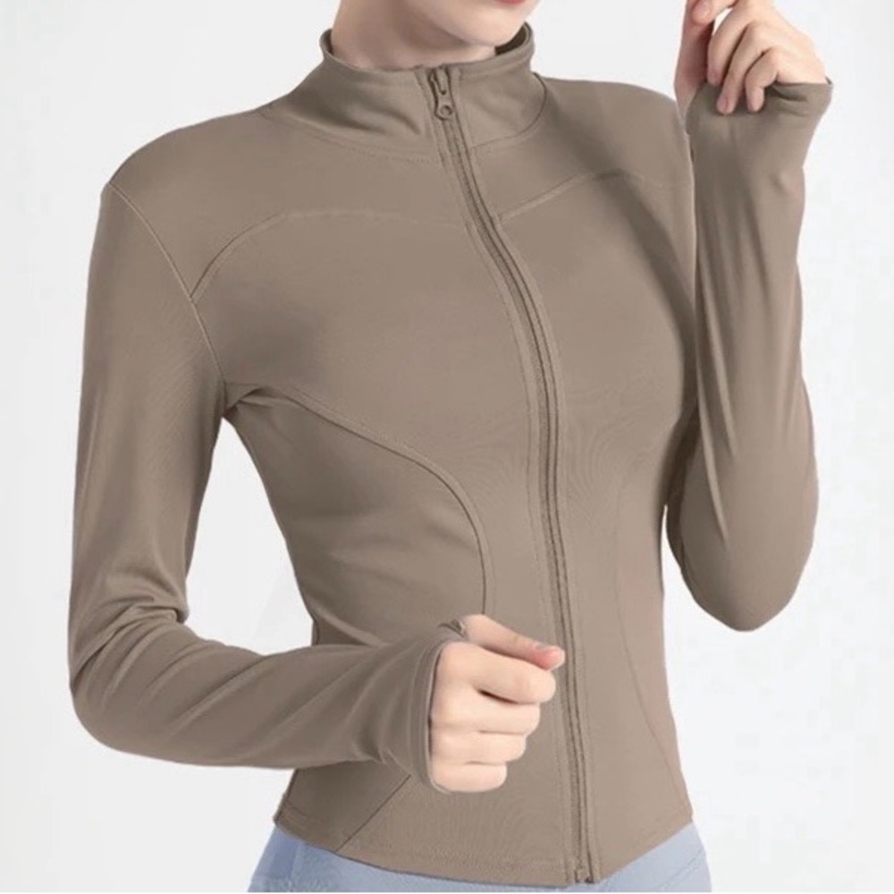 Brown shorts wear athletic jacket brown cropped